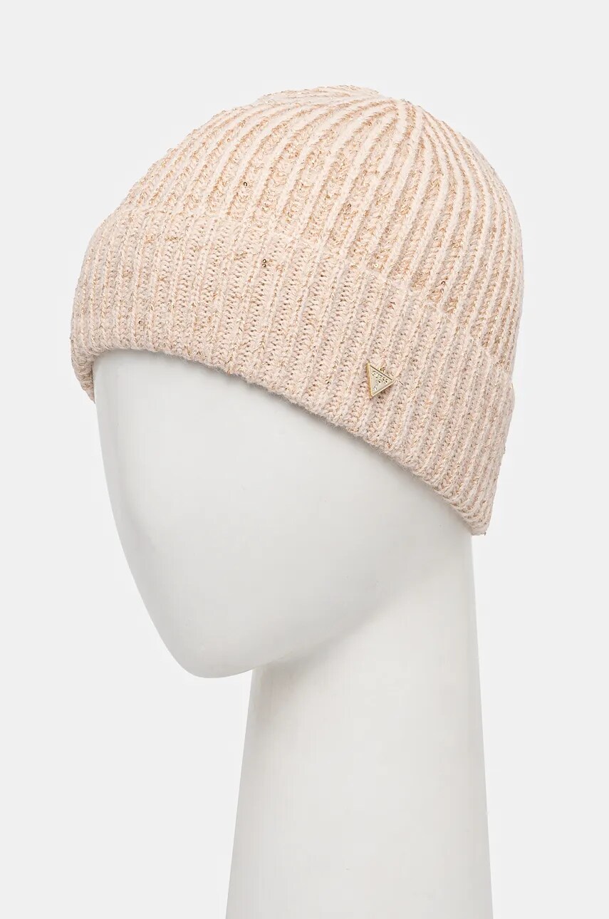 Шапка з домішкою вовни Guess колір рожевий  AW5236 WOL01