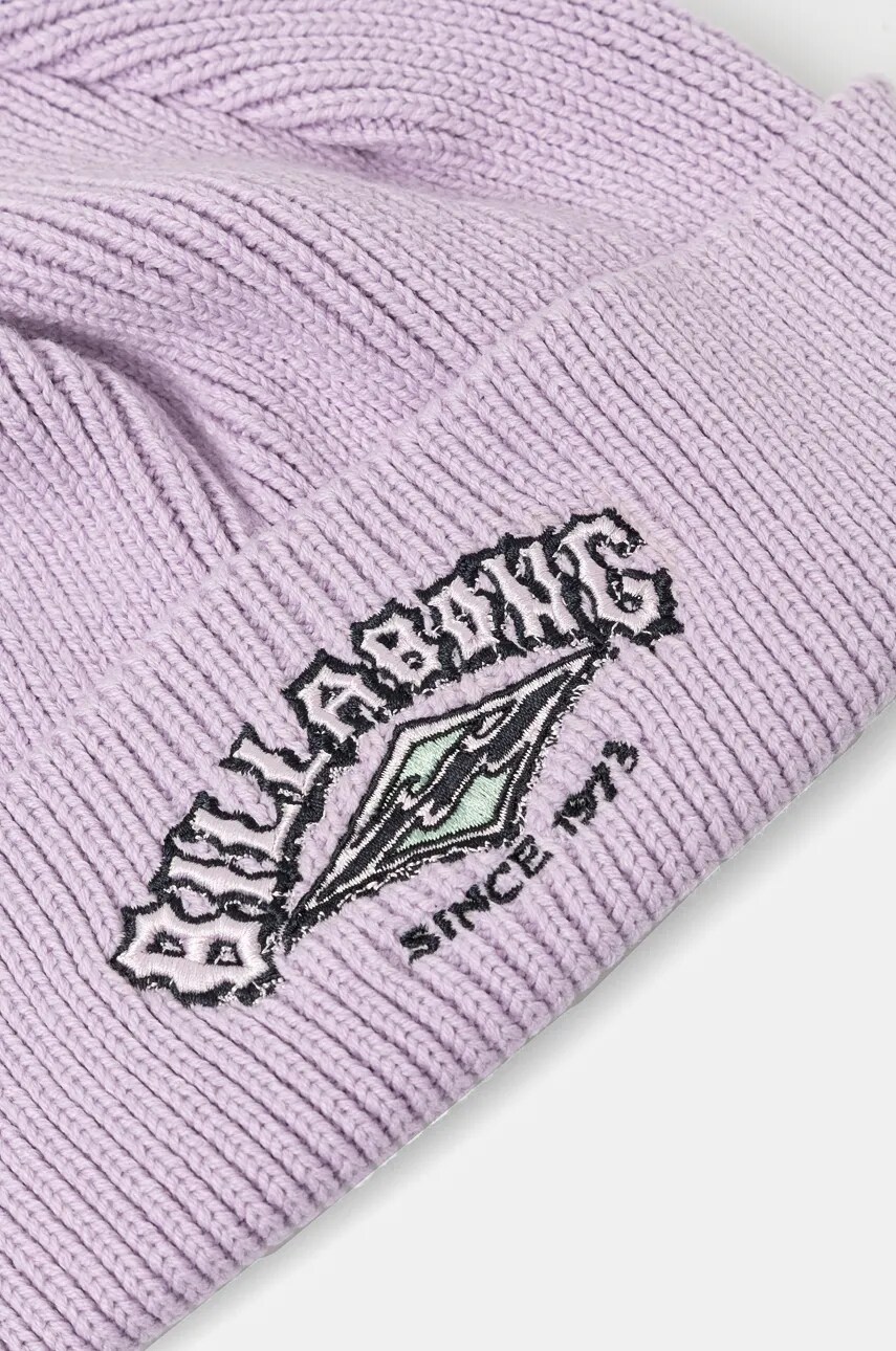 Шапка Billabong 73 High Beanie колір фіолетовий з тонкого трикотажу з бавовни ABJHA00271
