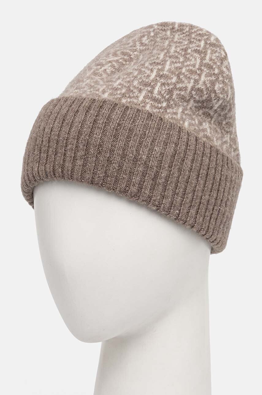 Вовняна шапка Calvin Klein колір бежевий вовна K60K612595