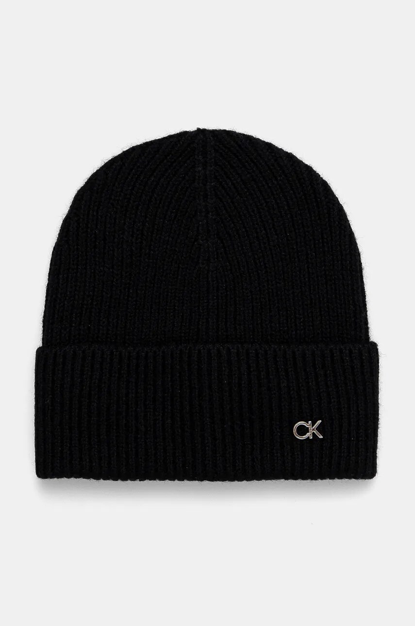 Шапка та вовняна пов'язка на голову Calvin Klein колір чорний K60K612622