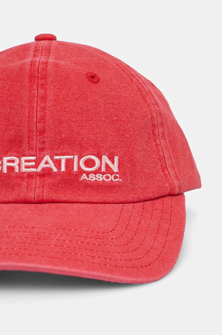 Бавовняна бейсболка P.E Nation Throwback Cap колір червоний з аплікацією 243A415
