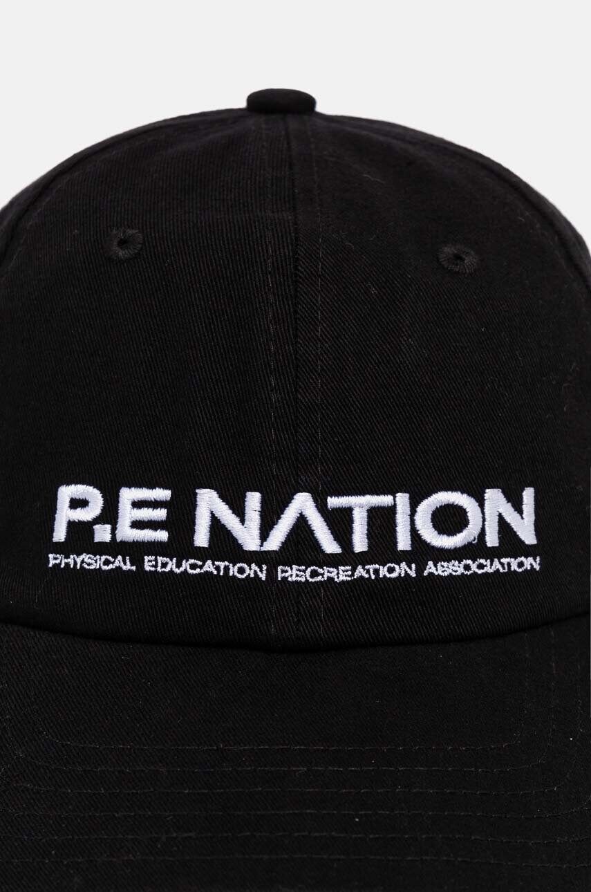 Бавовняна бейсболка P.E Nation Homage Cap колір чорний з аплікацією 243A417