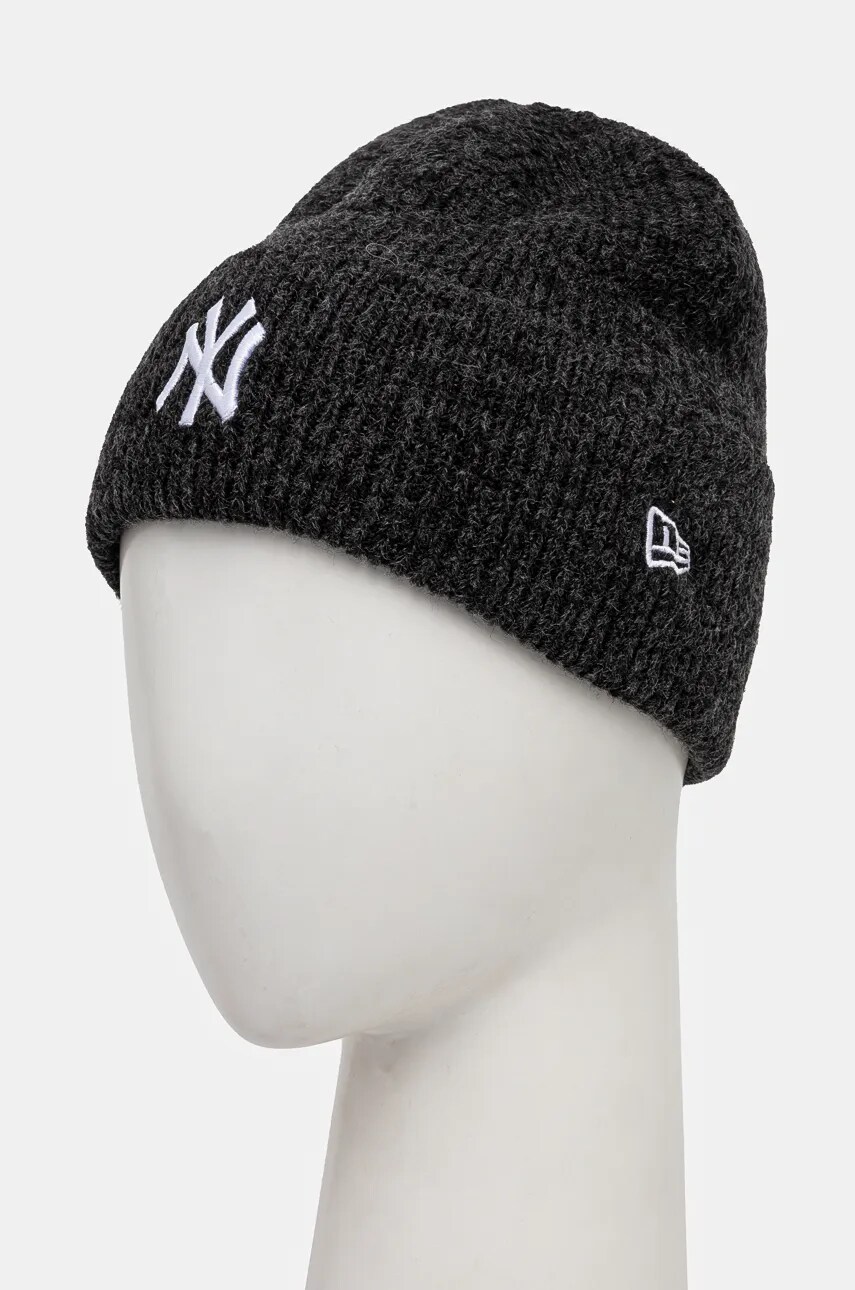 Шапка з домішкою вовни New Era NEW YORK YANKEES колір сірий  60565262
