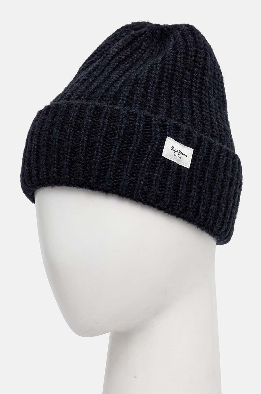 Шапка Pepe Jeans WENEBA HAT колір синій з товстого трикотажу PL040355