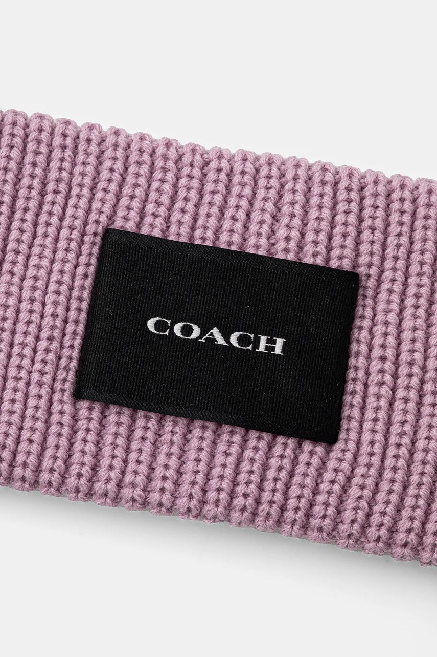Пов'язка з домішкою вовни Coach колір рожевий 29CO100426