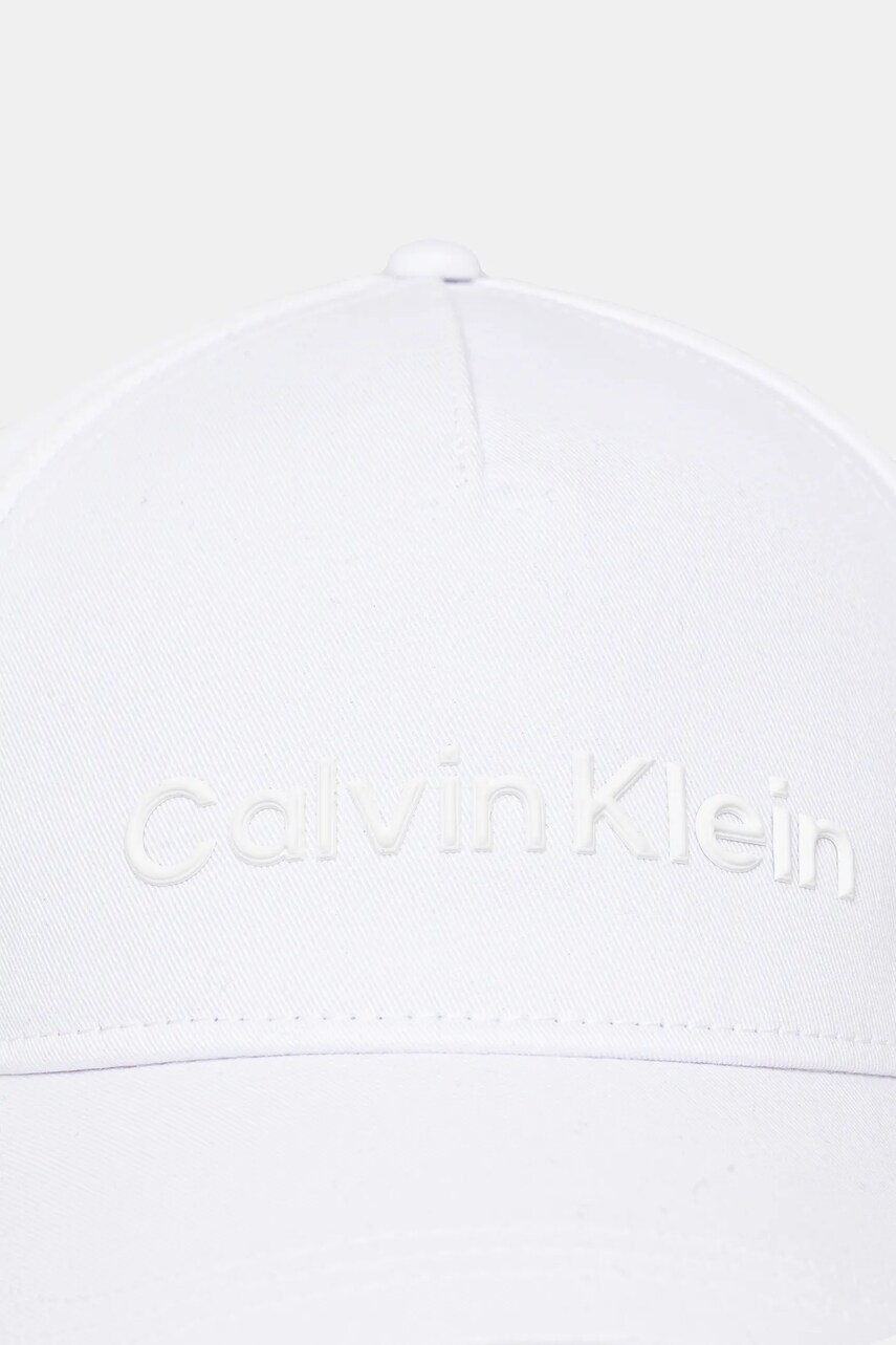 Бавовняна бейсболка Calvin Klein колір білий однотонна K50K511987