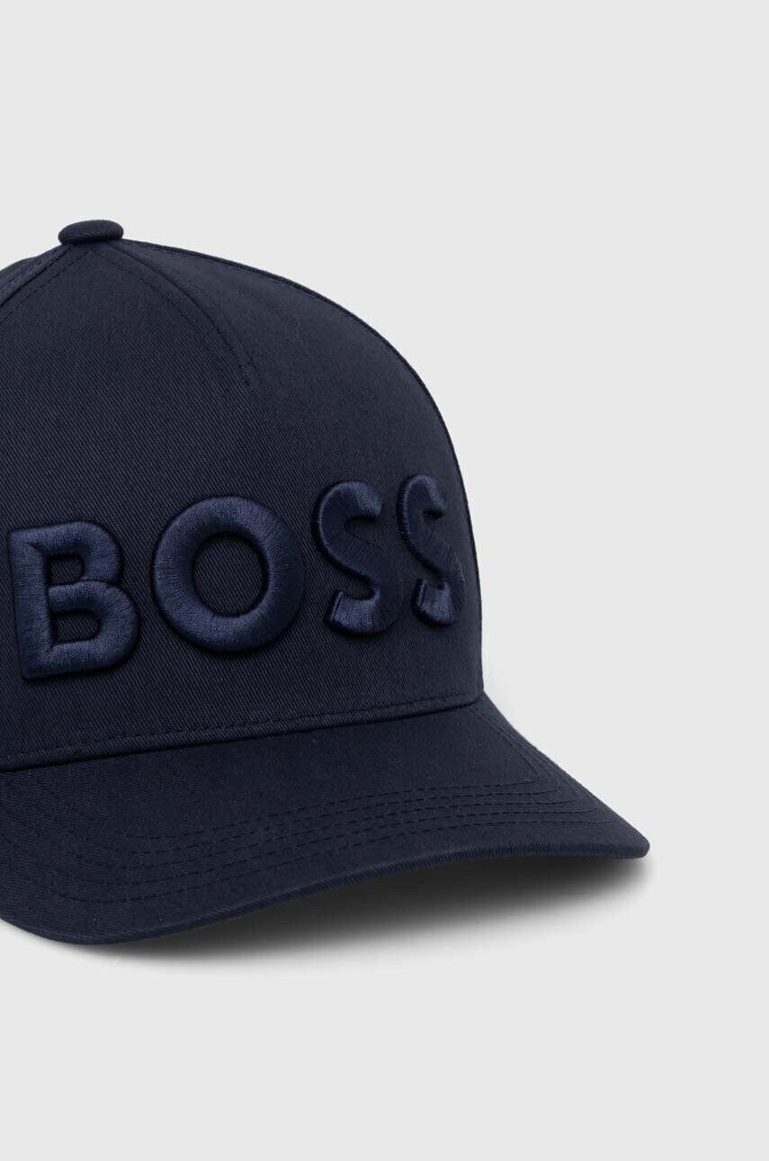 Бавовняна бейсболка BOSS колір синій з аплікацією 50519154