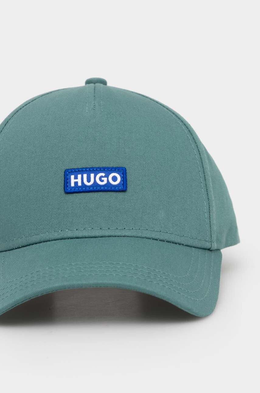 Бавовняна бейсболка Hugo Blue колір зелений з аплікацією 50522014