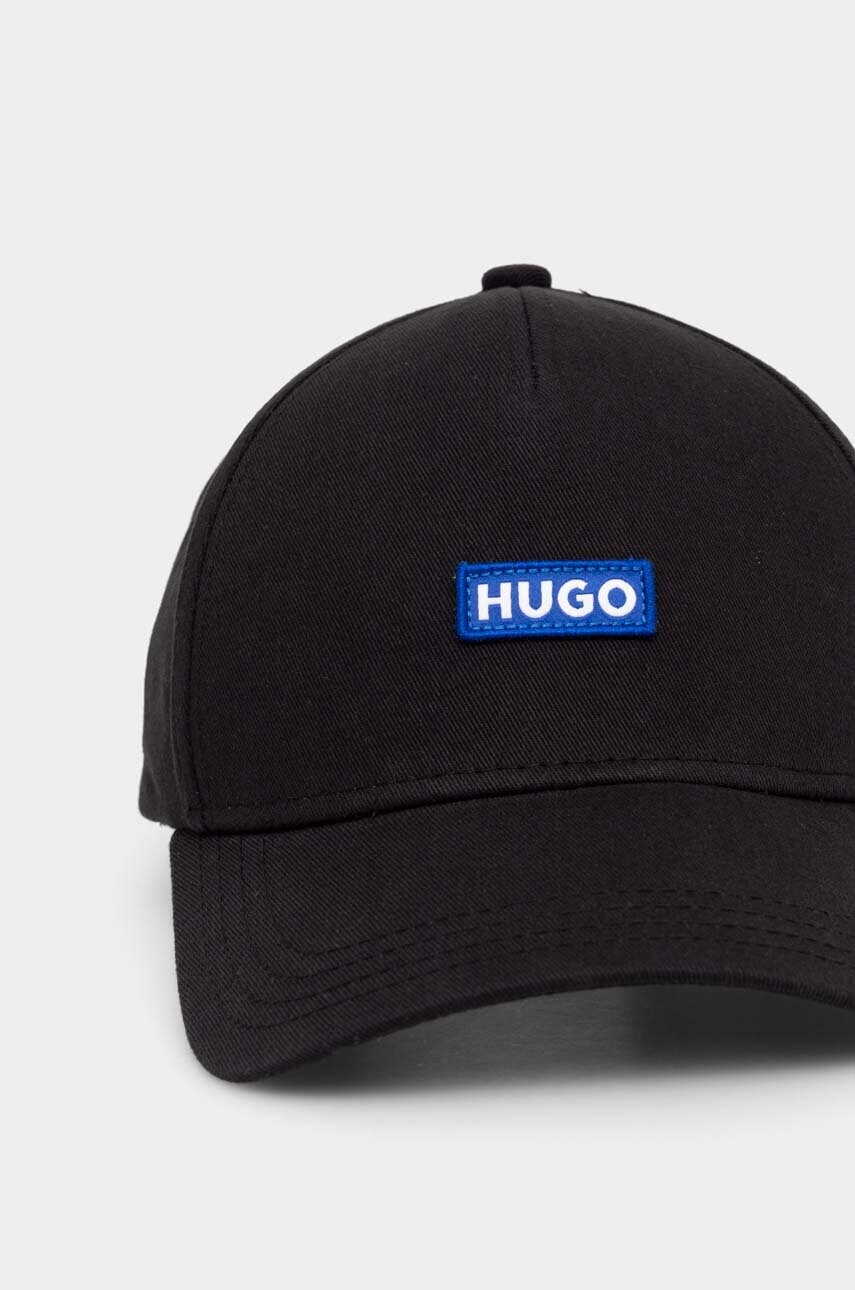 Бавовняна бейсболка Hugo Blue колір чорний з аплікацією 50522014