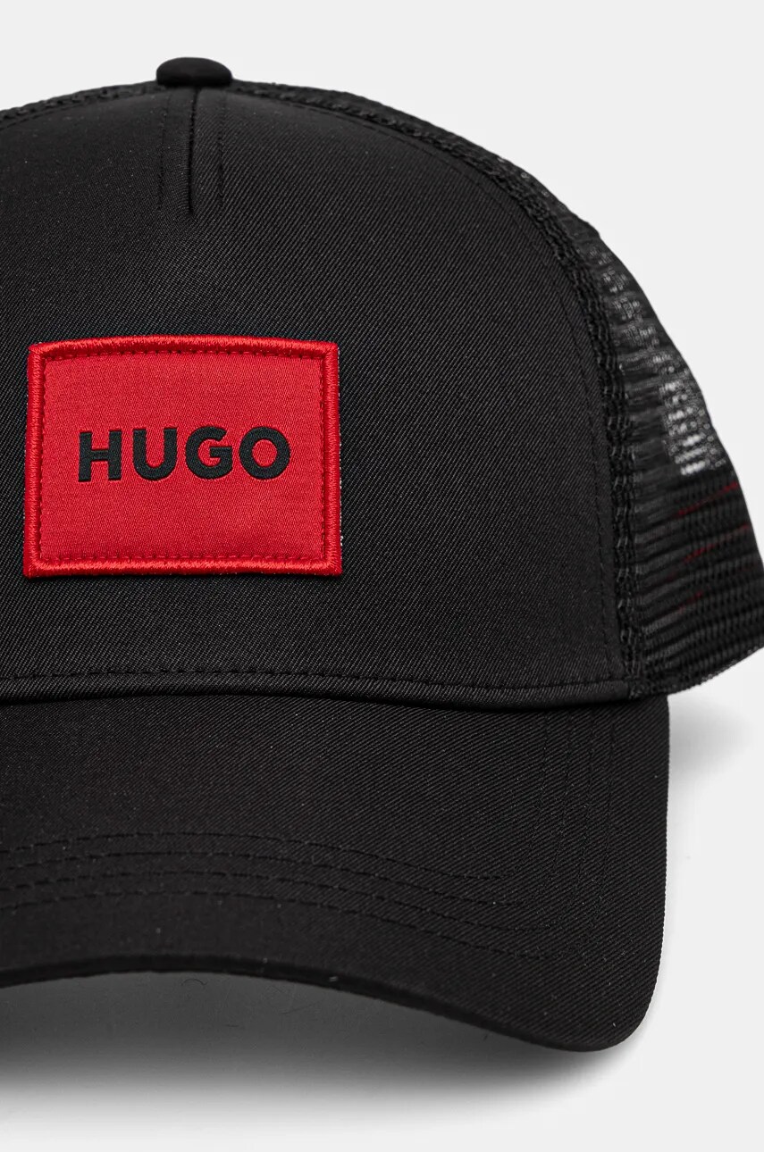 Кепка HUGO колір чорний з аплікацією 50519398