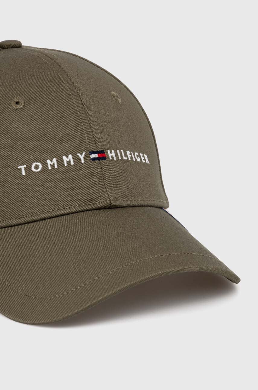 Бавовняна бейсболка Tommy Hilfiger колір зелений з аплікацією AM0AM12532