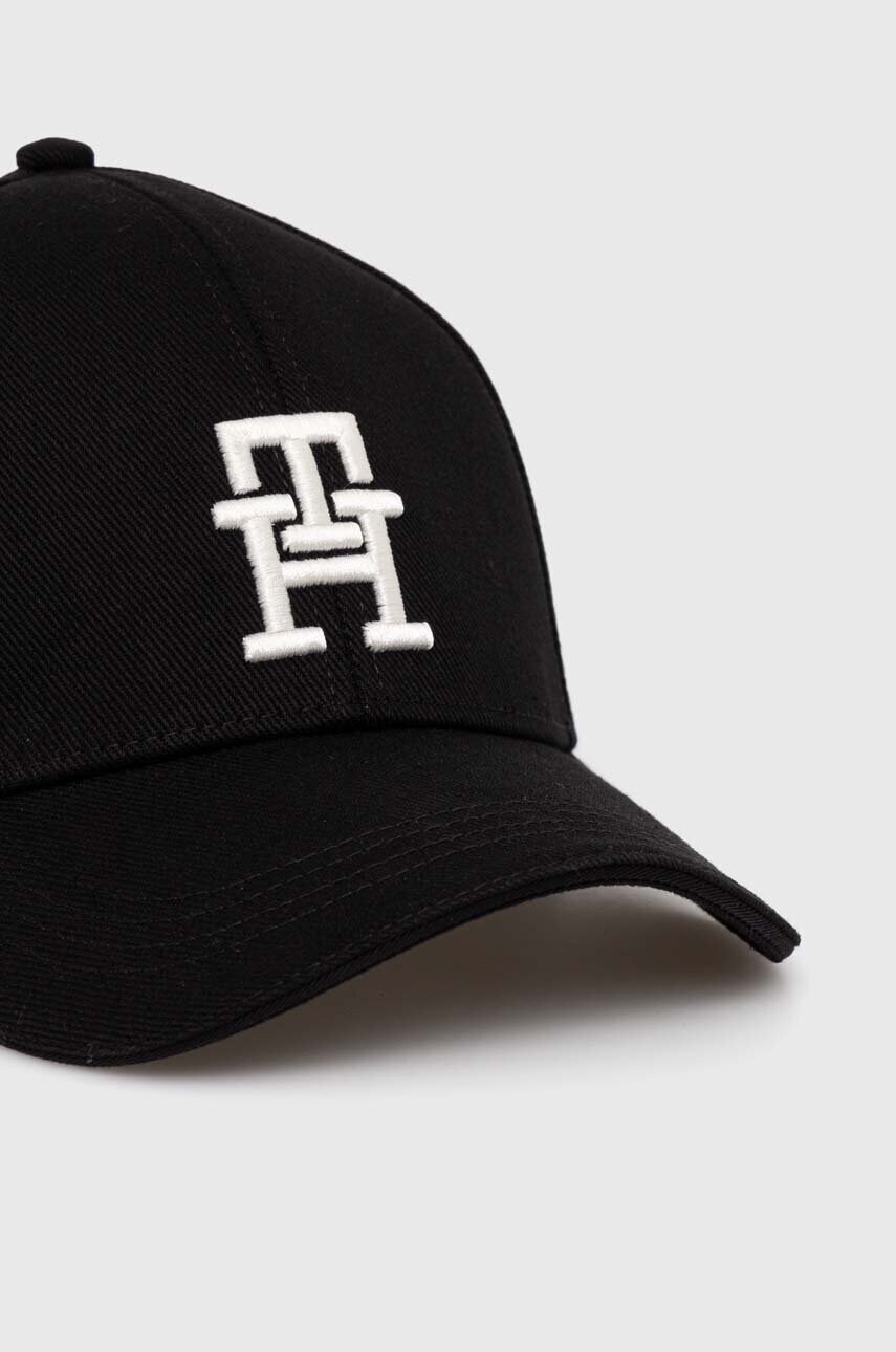 Бавовняна бейсболка Tommy Hilfiger колір чорний з аплікацією AM0AM12541