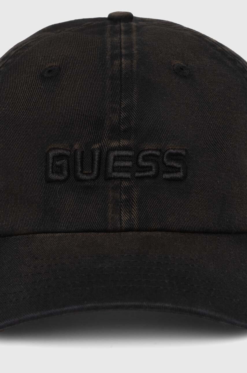 Бавовняна бейсболка Guess колір чорний з аплікацією Z4YZ03 WO07T