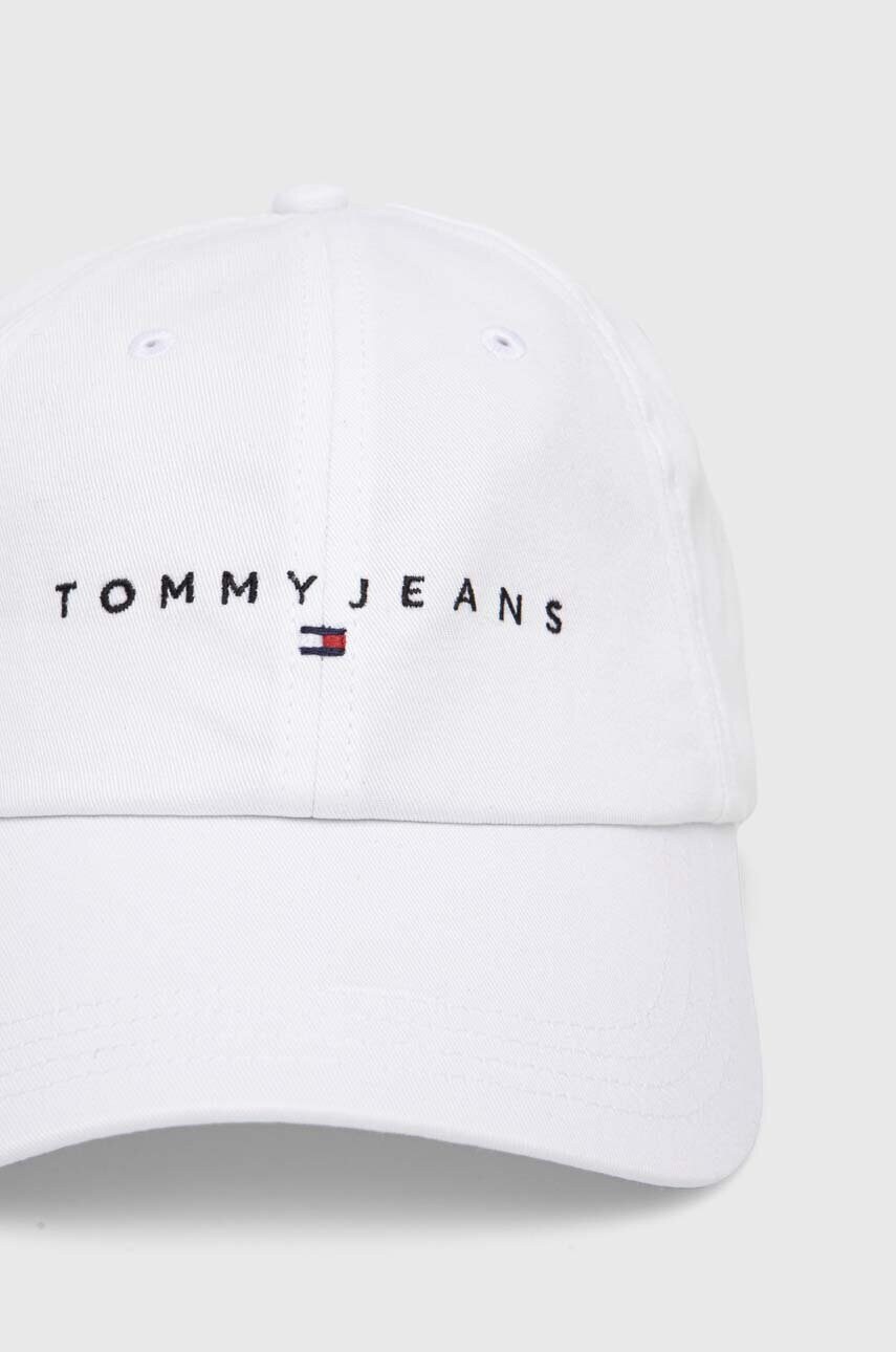 Бавовняна бейсболка Tommy Jeans колір білий з аплікацією AM0AM12894