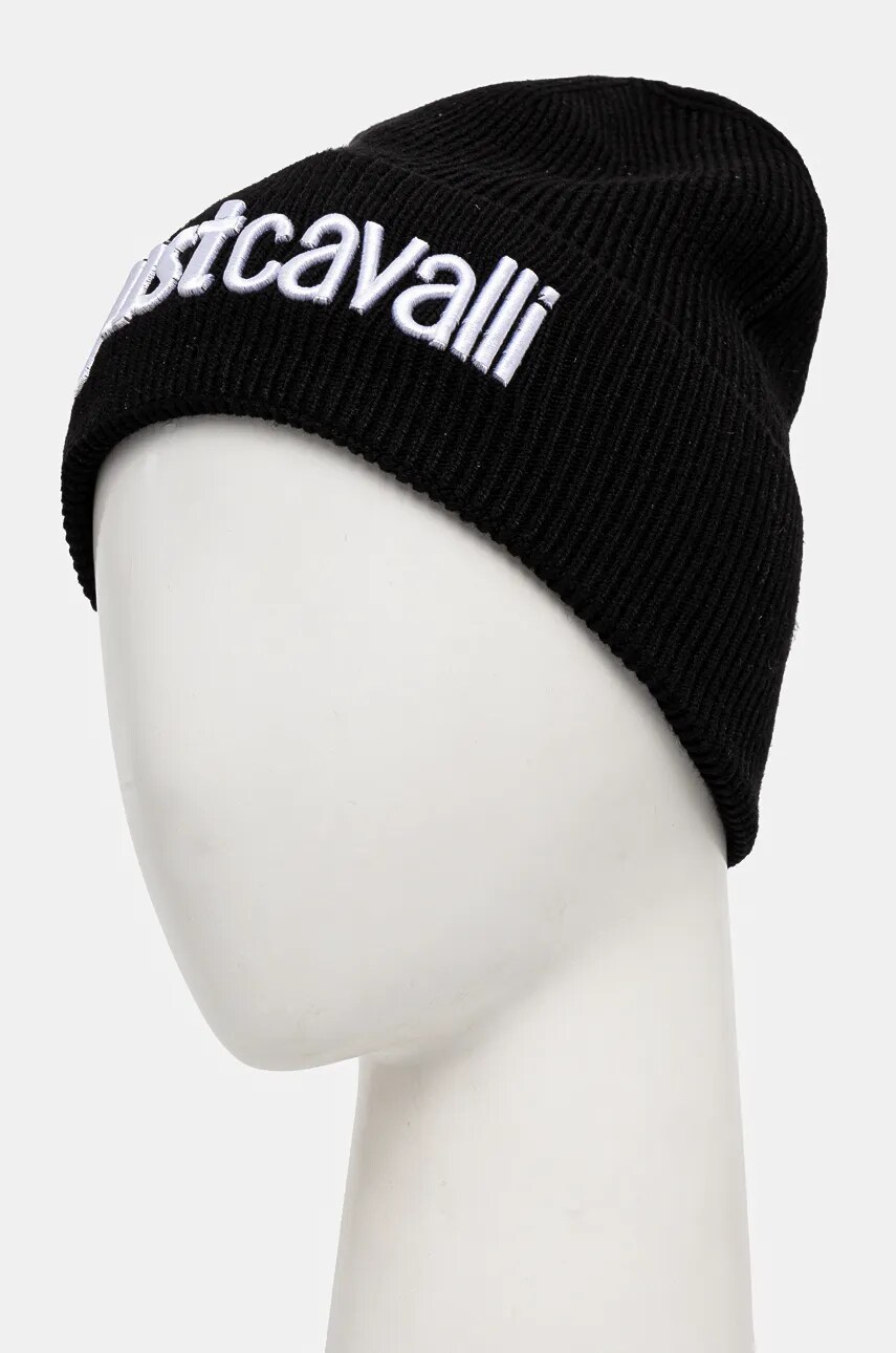 Шапка з домішкою вовни Just Cavalli колір чорний  77QAZK01 ZG239
