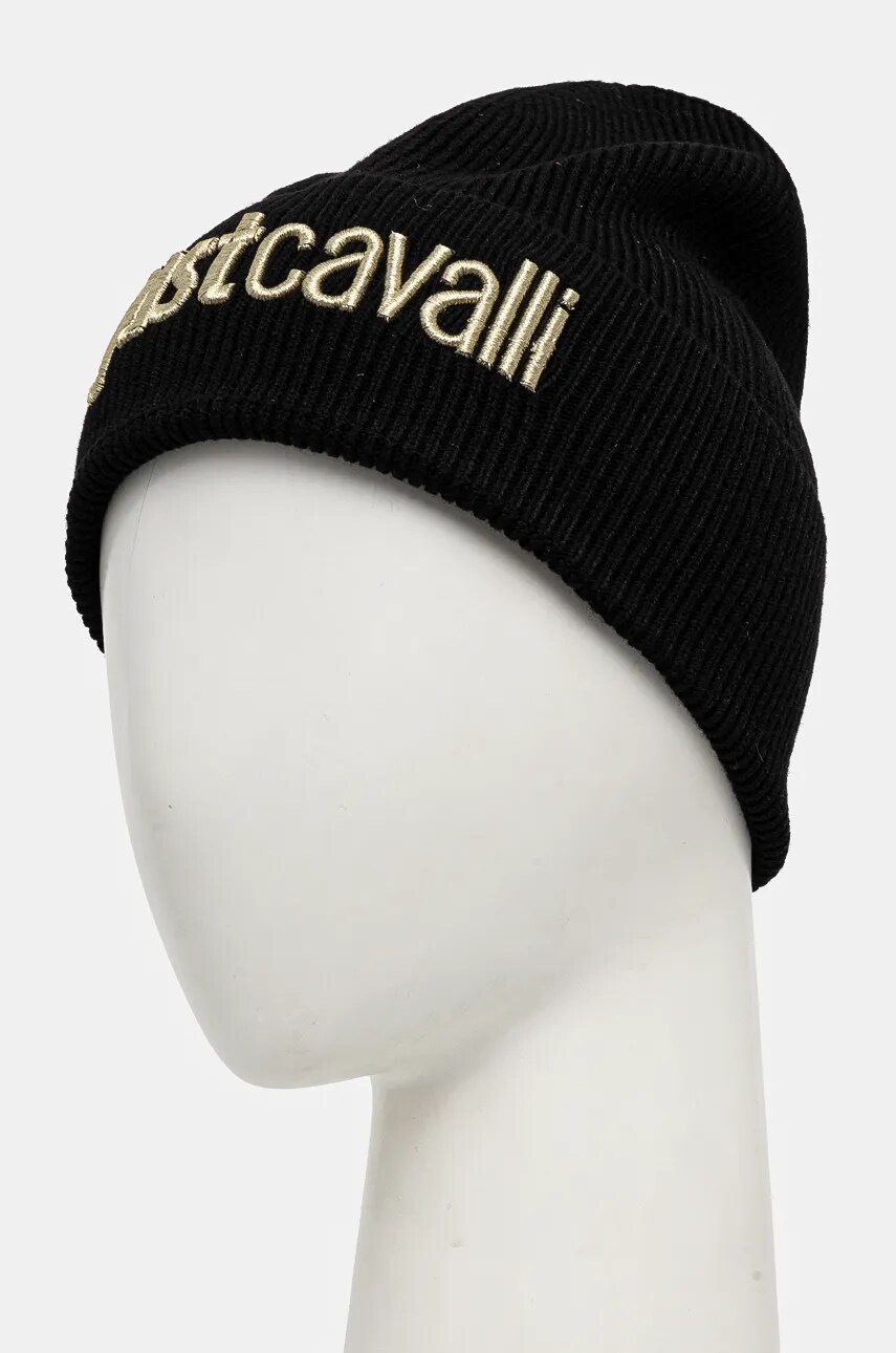 Шапка з домішкою вовни Just Cavalli колір чорний  77QAZK01 ZG239
