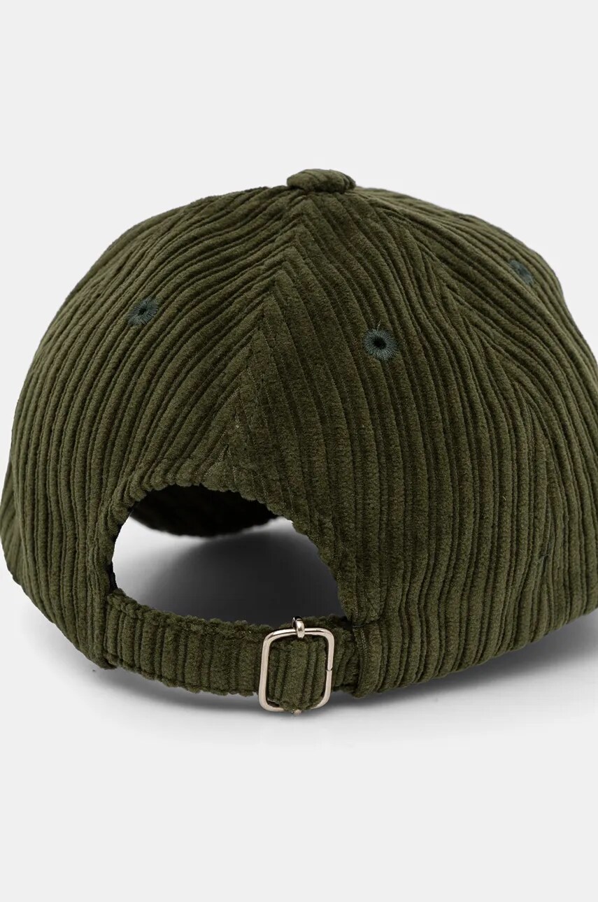 Вельветова кепка A.P.C. casquette charlie колір зелений однотонна COEZQ.M24069