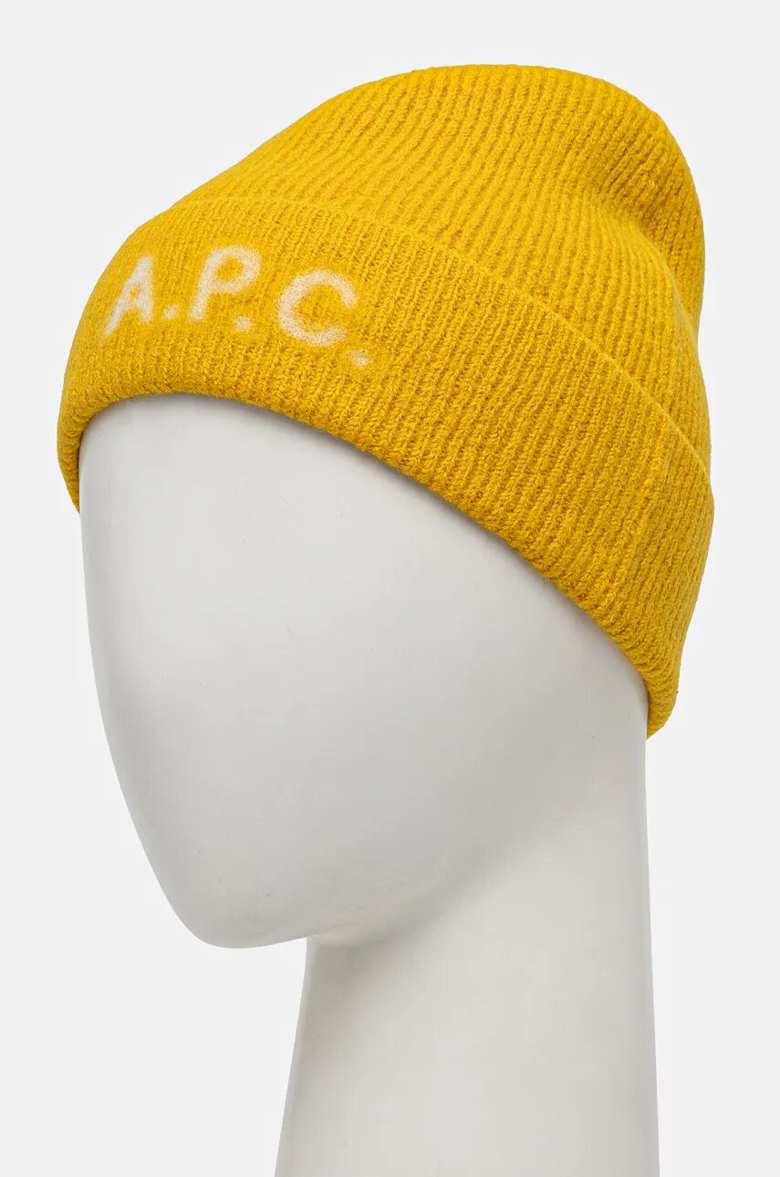 Купити Вовняна шапка A.P.C. bonnet harry колір жовтий вовна WVBDK.M25085 – головне зображення