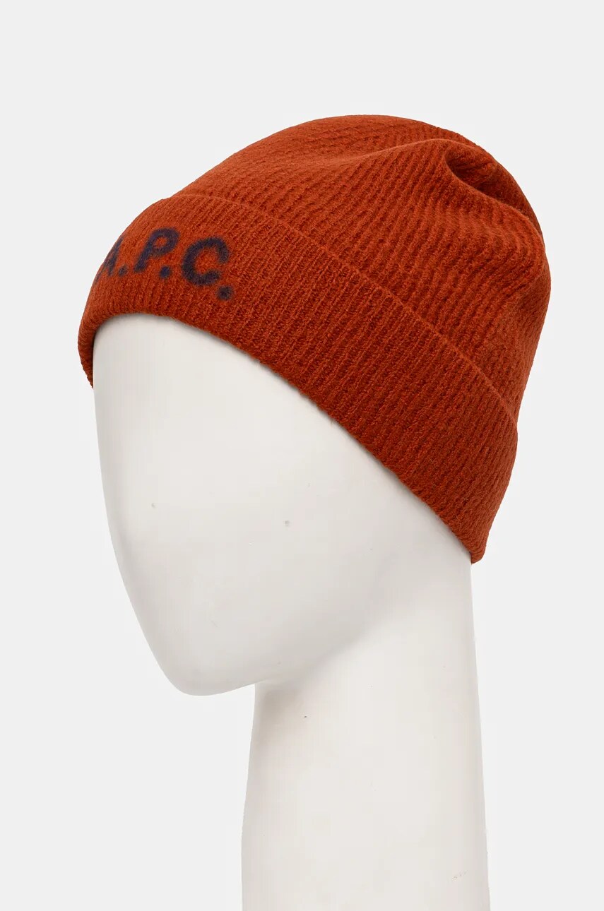 Вовняна шапка A.P.C. bonnet harry колір коричневий вовна WVBDK.M25085