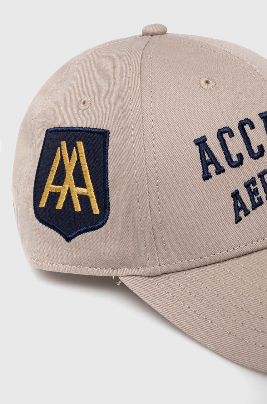 Бавовняна бейсболка Aeronautica Militare колір бежевий з аплікацією HA1181CT2848
