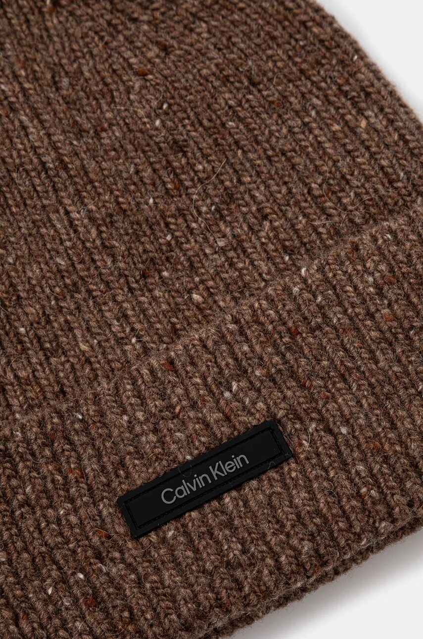 Вовняна шапка Calvin Klein колір сірий вовна K50K512358