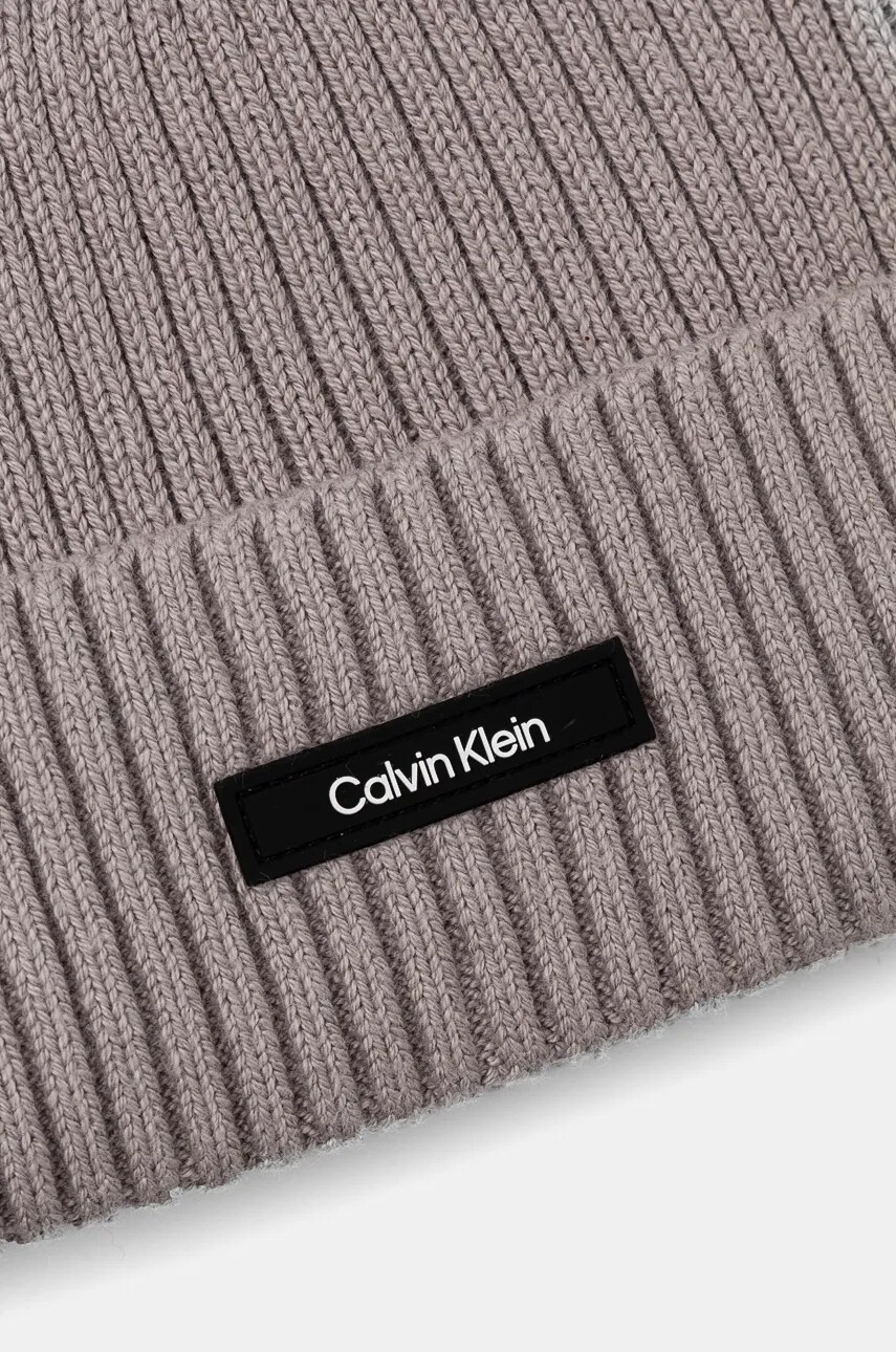 Шапка Calvin Klein колір сірий з бавовни K50K512362