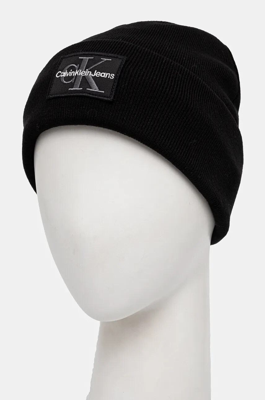 Шапка Calvin Klein Jeans колір чорний з товстого трикотажу K50K512455