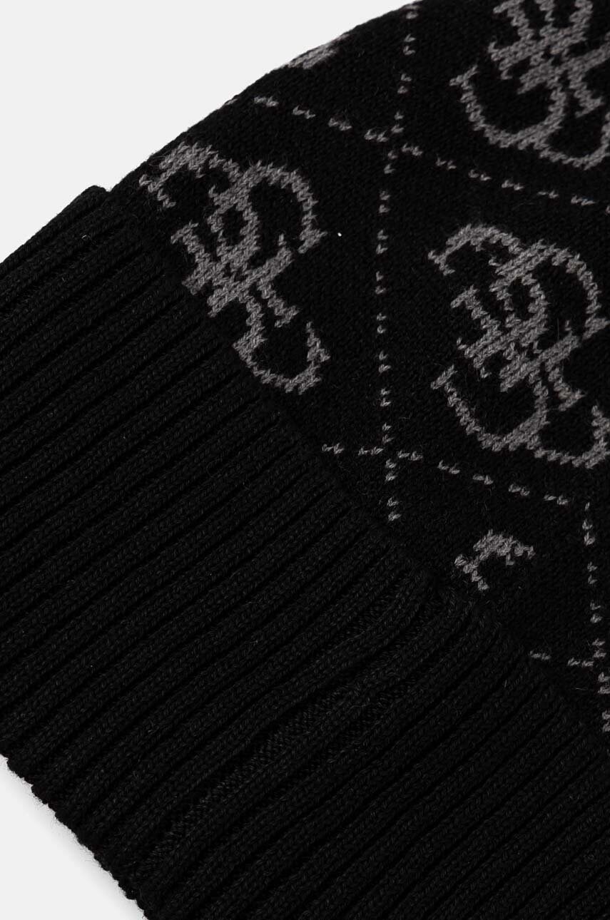 Шапка з домішкою вовни Guess колір чорний  AM9469.POL01
