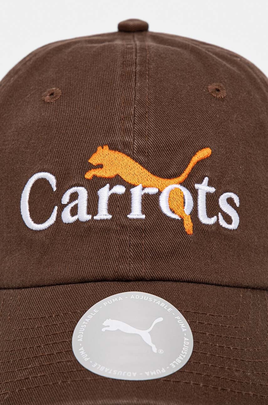 Бавовняна бейсболка Puma PUMA x CARROTS Dad Cap колір коричневий з аплікацією 25789