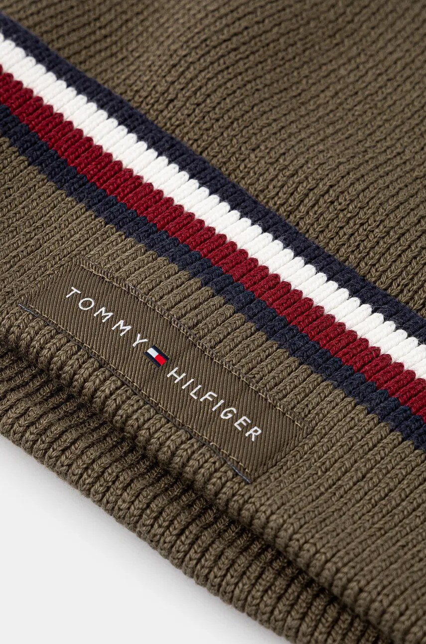 Бавовняна шапка Tommy Hilfiger колір зелений з бавовни AM0AM12983
