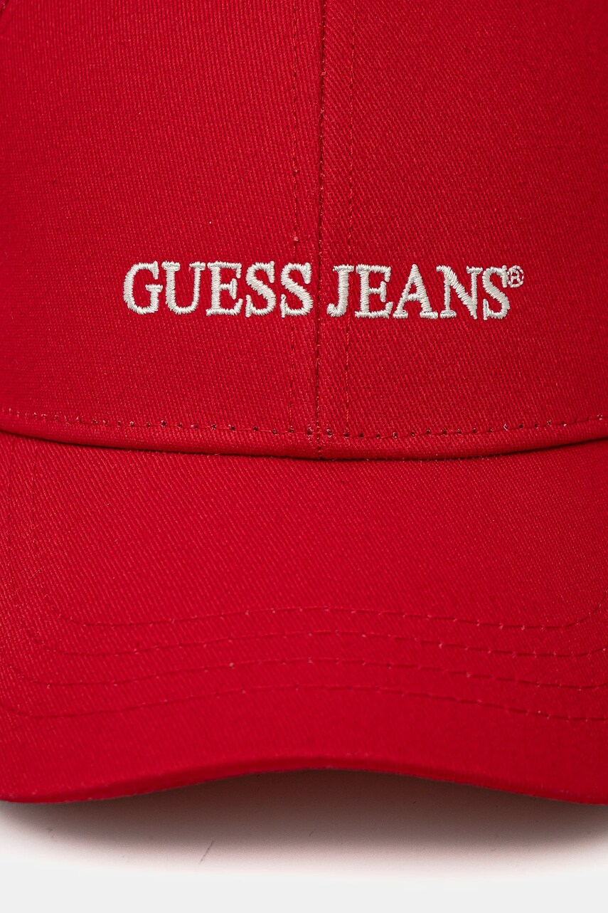 Бавовняна бейсболка Guess Jeans колір червоний з аплікацією M4BZ26 WF8V1