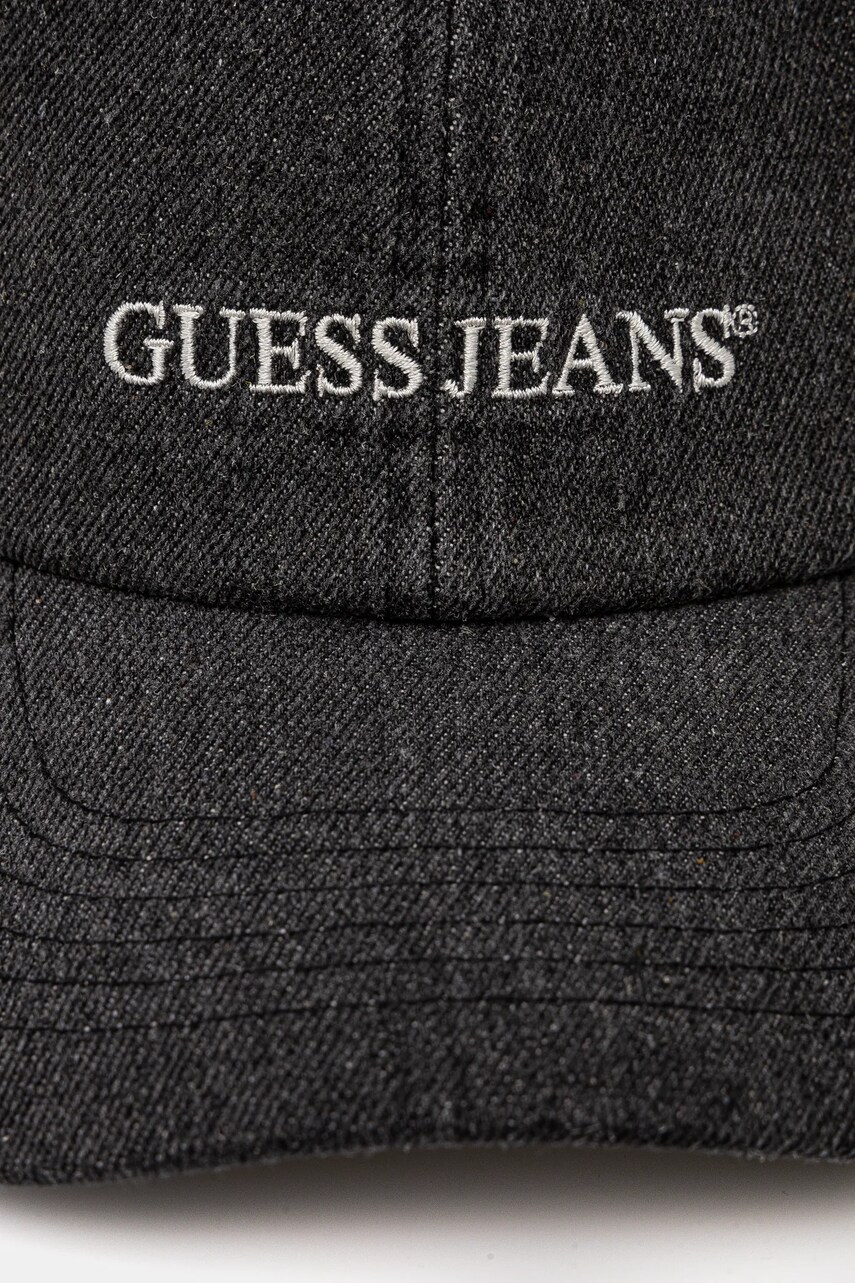 Бавовняна бейсболка Guess Jeans колір чорний з аплікацією M4BZ26 WF8V1