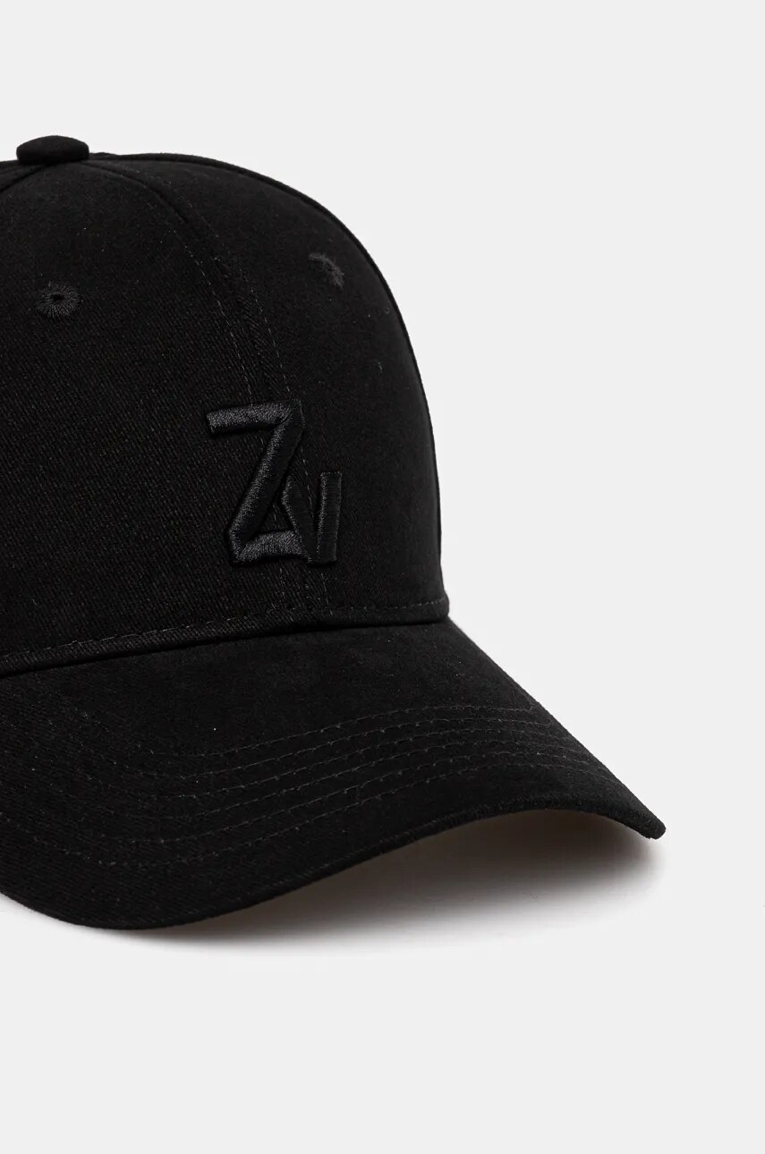 Бавовняна бейсболка ZADIG&VOLTAIRE колір чорний з аплікацією OMHT00002