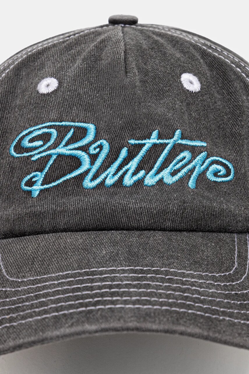 Бавовняна бейсболка Butter Goods Jive Pinch Front Cap колір чорний з аплікацією BG243803