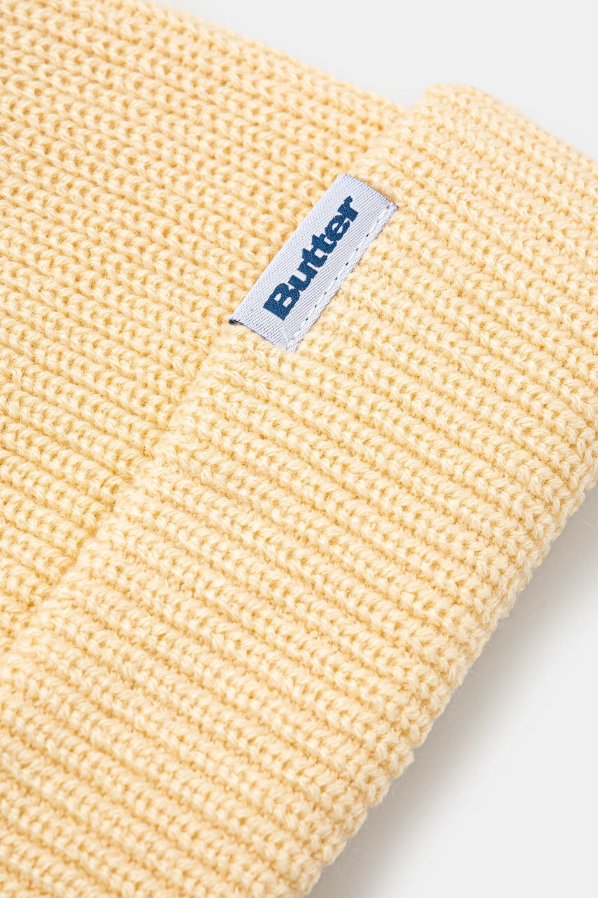 Шапка Butter Goods Wharfie Beanie колір бежевий з тонкого трикотажу BG243810