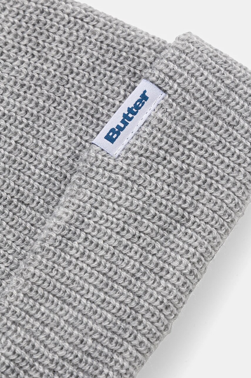 Шапка Butter Goods Wharfie Beanie колір сірий з тонкого трикотажу BG243810