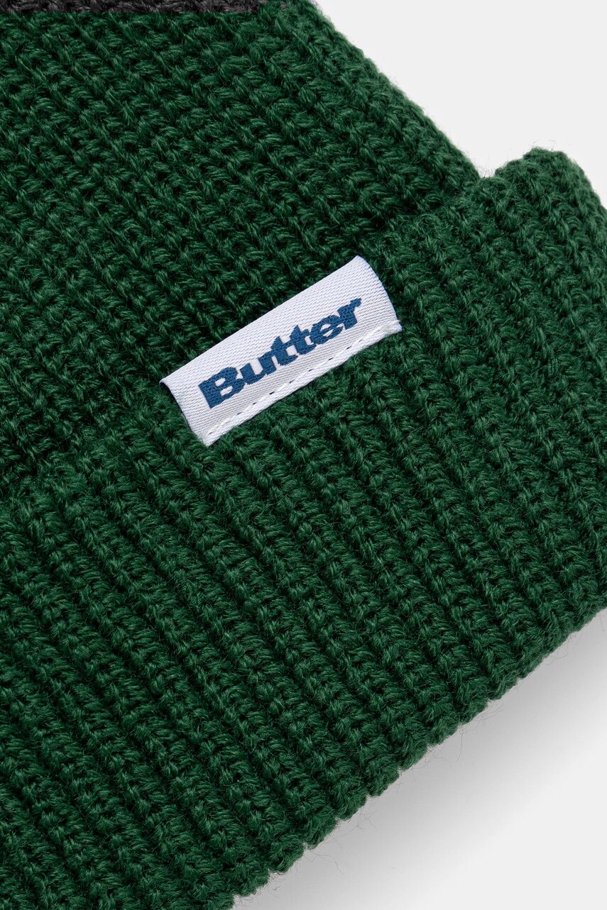 Шапка Butter Goods Wharfie Beanie колір зелений з тонкого трикотажу BG243810