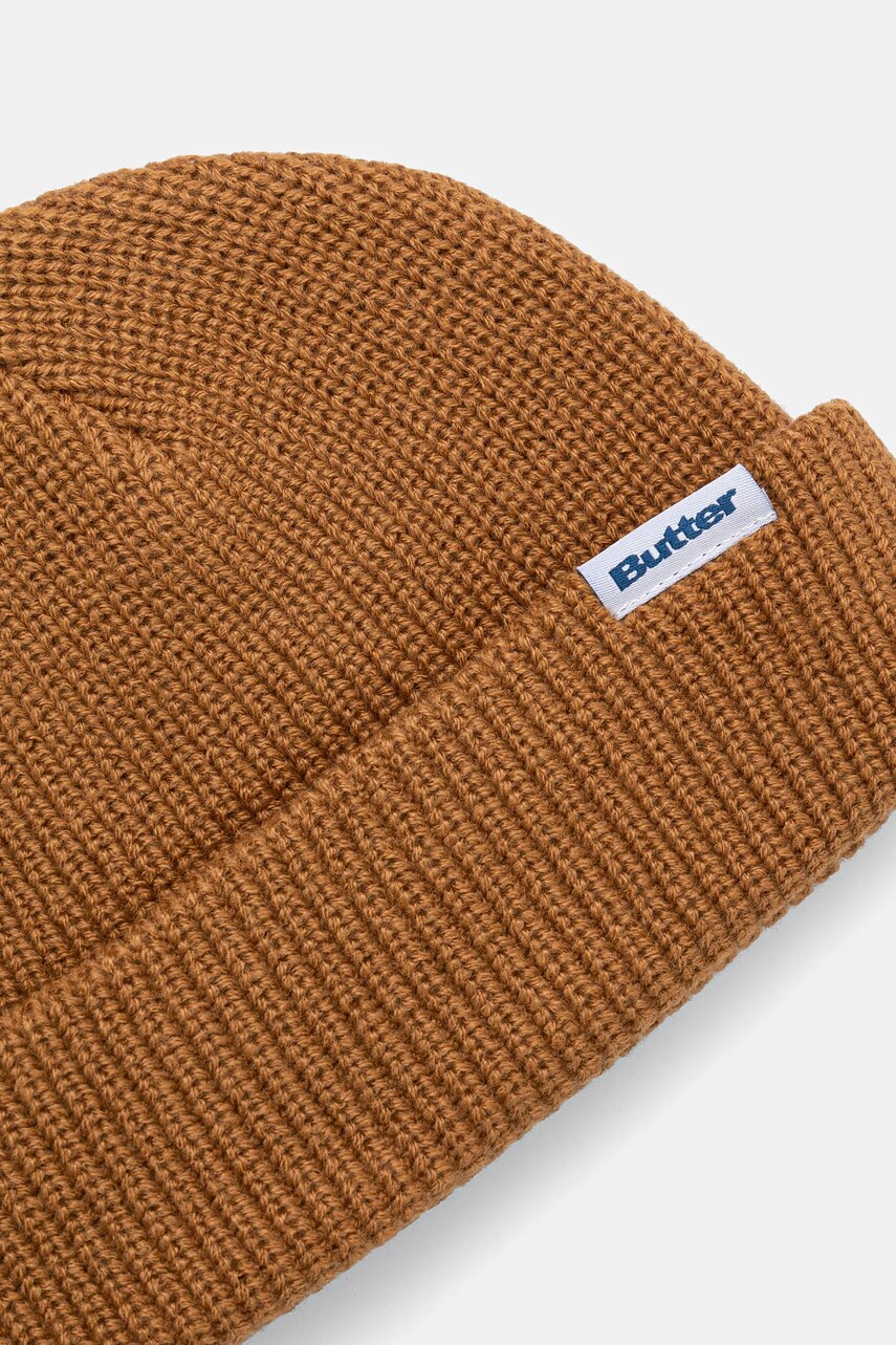 Шапка Butter Goods Wharfie Beanie колір коричневий з тонкого трикотажу BG243810