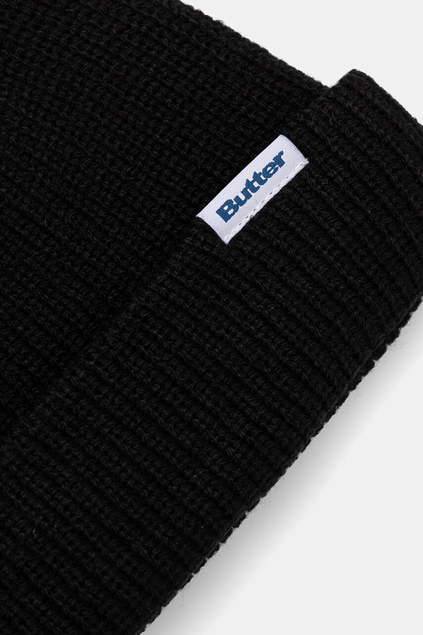 Шапка Butter Goods Wharfie Beanie колір чорний з тонкого трикотажу BG243810
