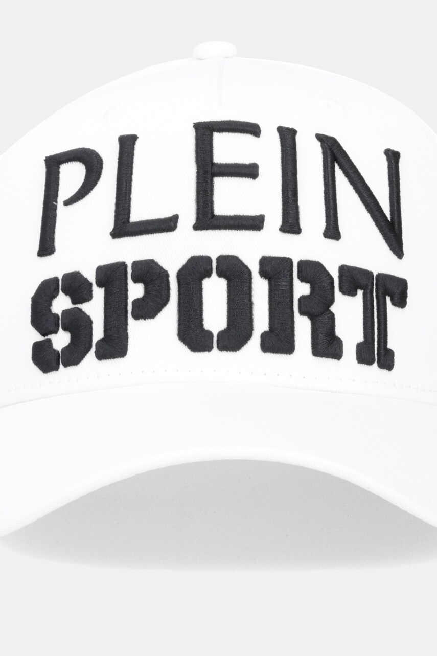 Бавовняна бейсболка PLEIN SPORT колір білий з аплікацією AADA UAC0611 STE003N