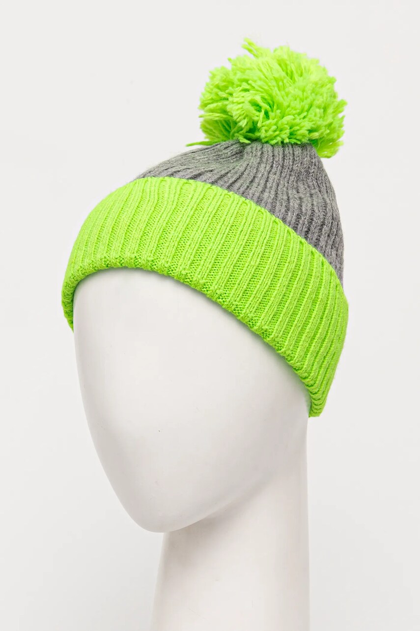 Шапка з домішкою вовни United Colors of Benetton колір зелений  6LOWDA014