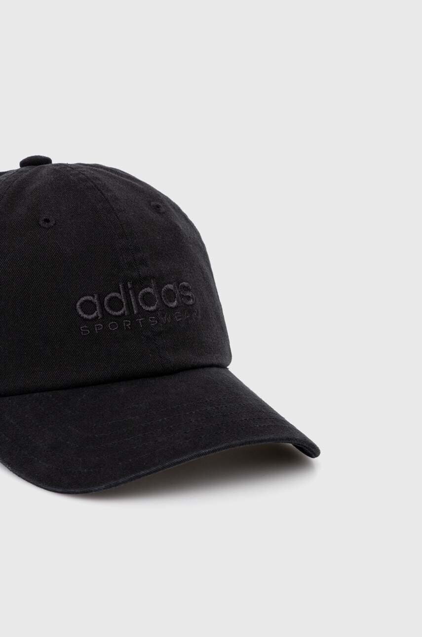 Бавовняна бейсболка adidas колір чорний однотонна IT4641
