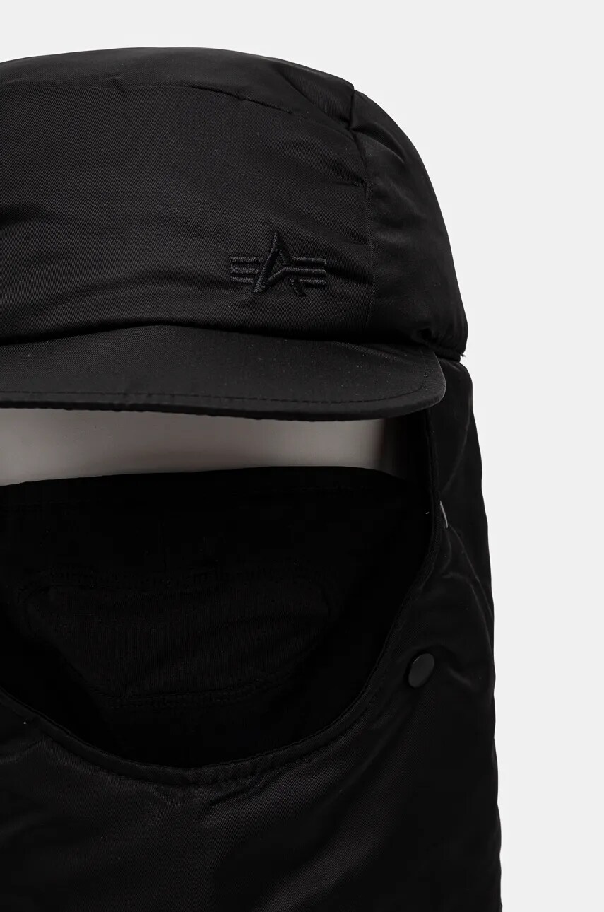 Шапка Alpha Industries колір чорний з товстого трикотажу 148904