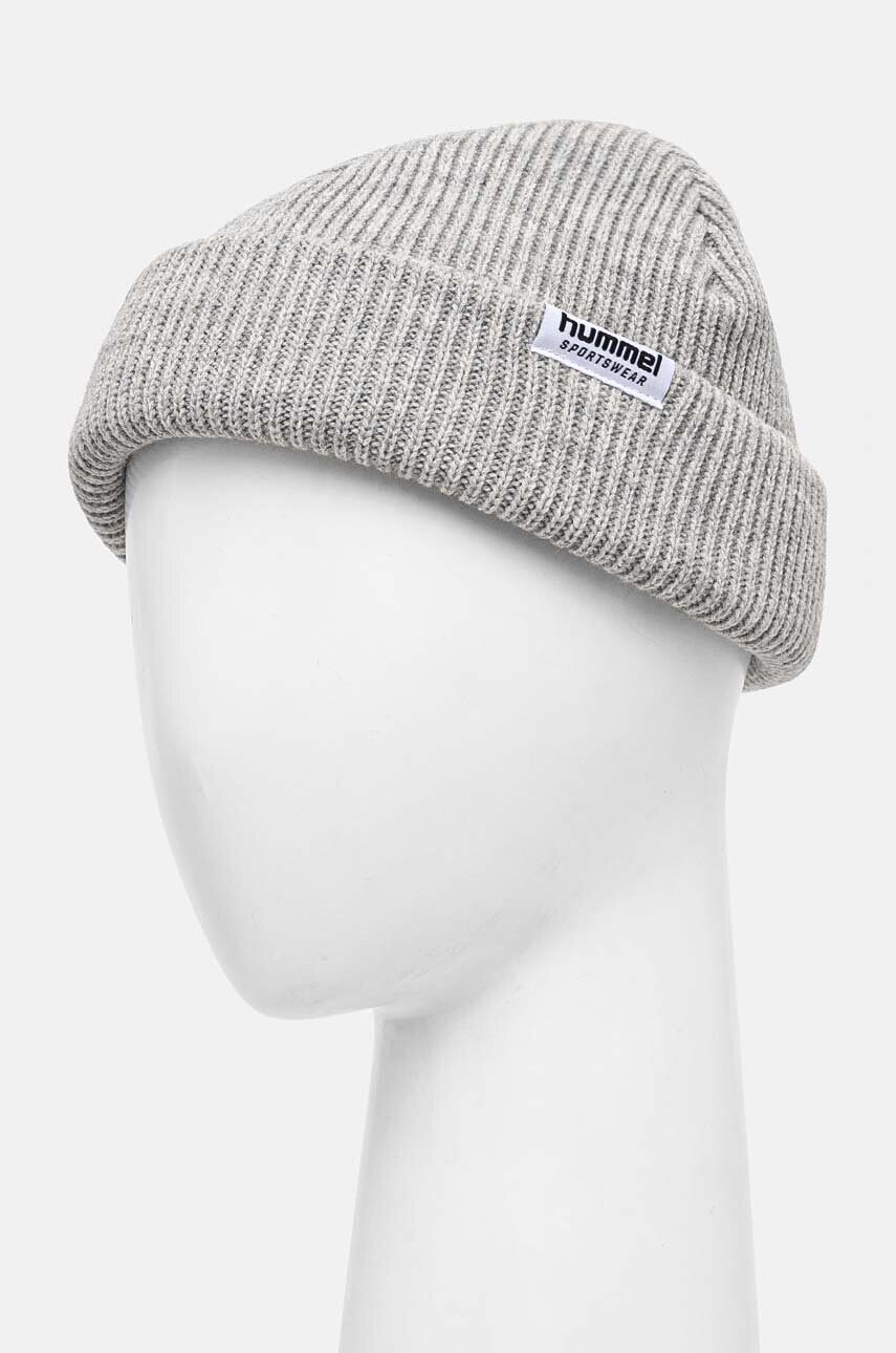 Шапка Hummel колір сірий з товстого трикотажу 226071