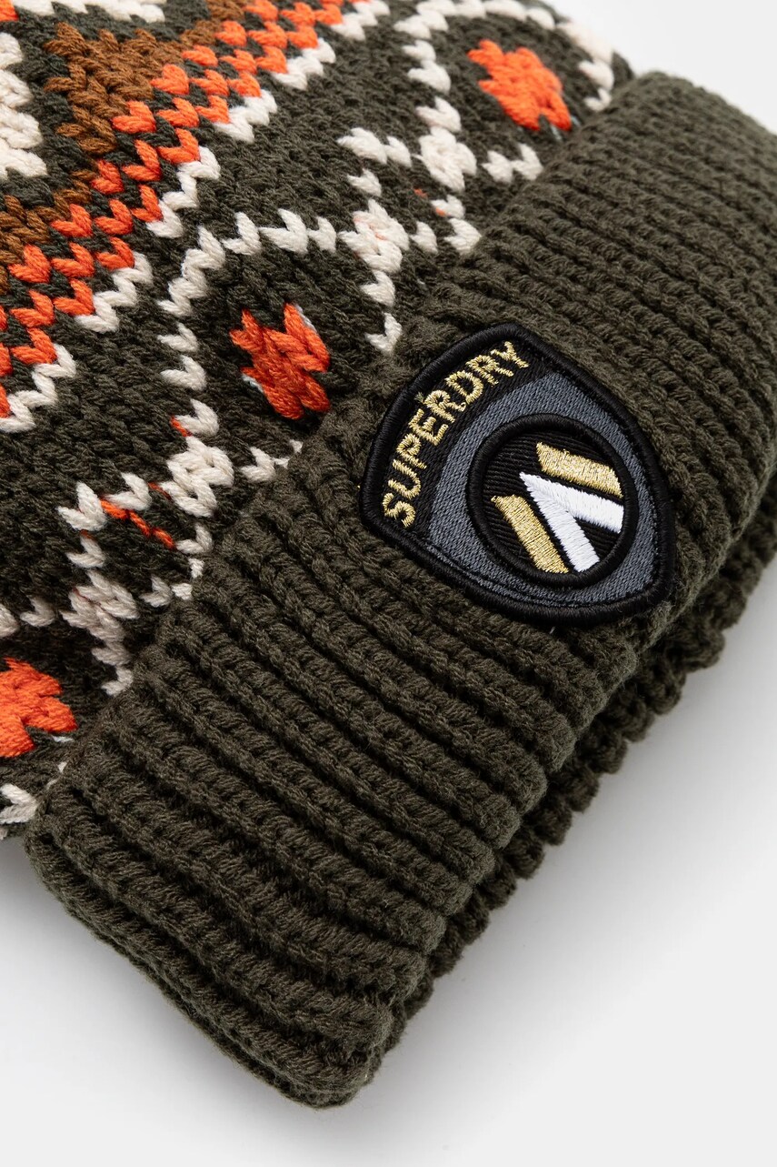 Шапка Superdry колір зелений з товстого трикотажу Y9010190A-B2E