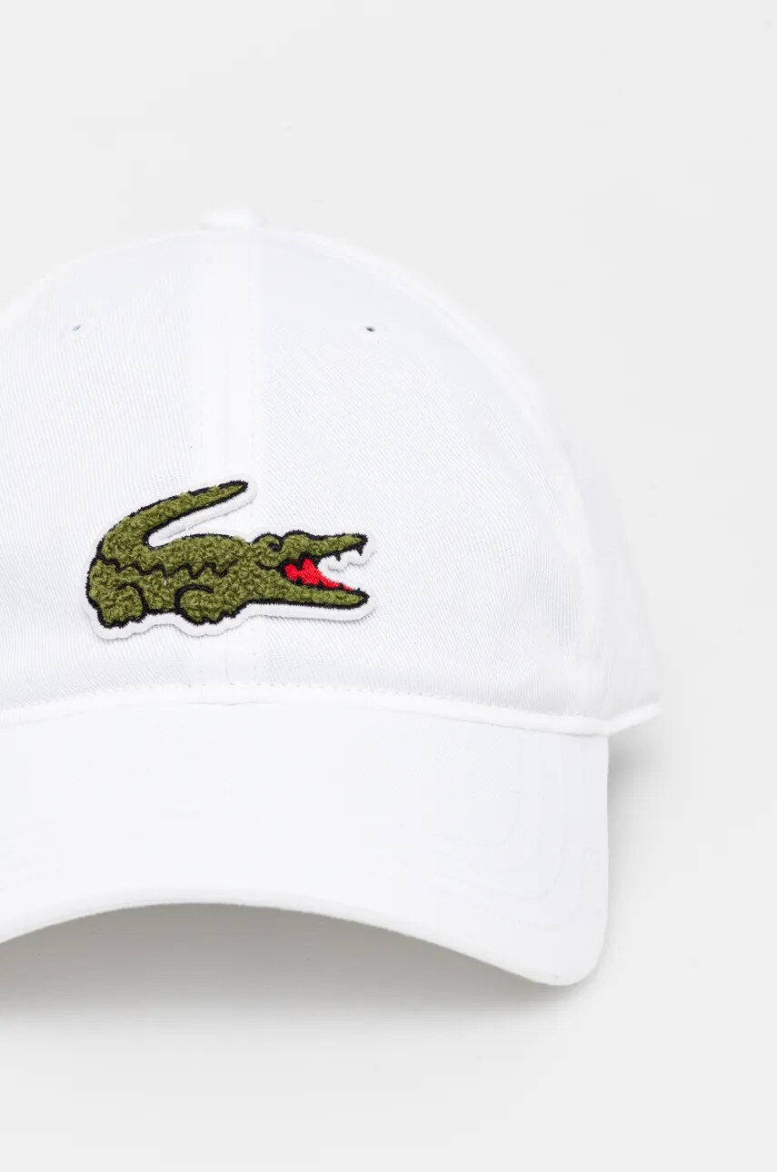 Кепка Lacoste колір білий з аплікацією RK3186
