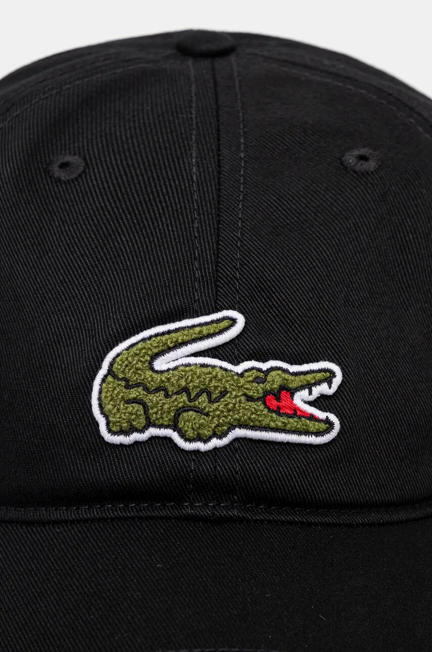 Кепка Lacoste колір чорний з аплікацією RK3186