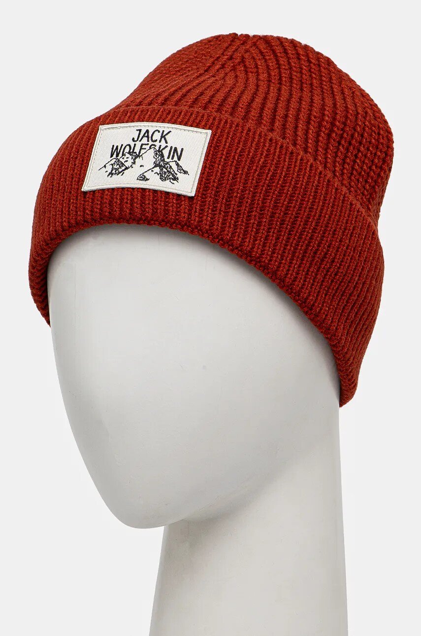 Шапка Jack Wolfskin колір коричневий з товстого трикотажу A61610