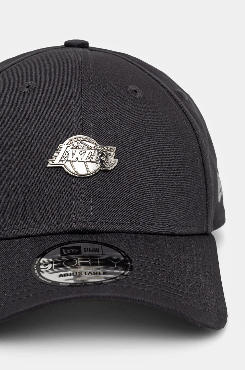 Бавовняна бейсболка New Era LOS ANGELES LAKERS колір сірий з аплікацією 60565152