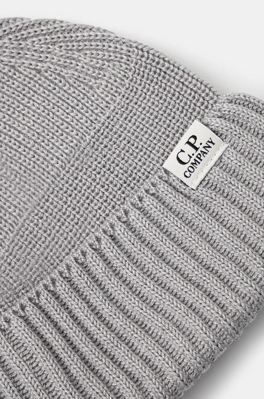 Шапка C.P. Company Knit Cap In Re-Wool колір сірий однотонна 17CMAC293A006595A